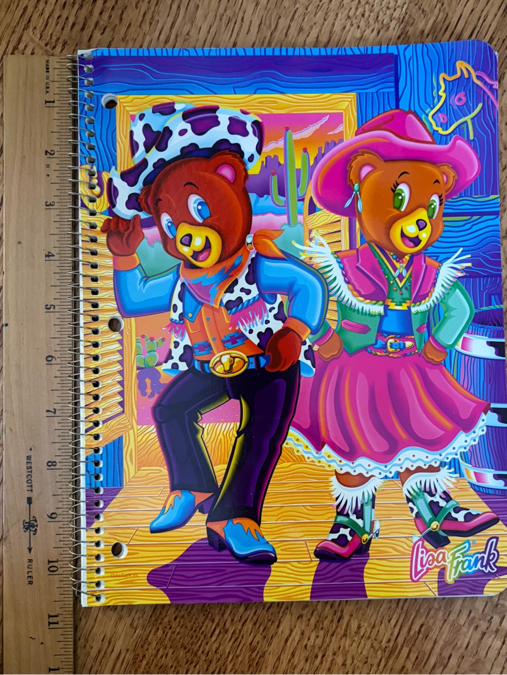 Vintage 90s Lisa Frank Spiral Notebook Hollywood Bear Beverly Bearific Buckaroos - Picture 9 of 16